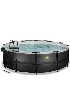EXIT Black Leather pool ø488x122cm with dome and sand... 2
