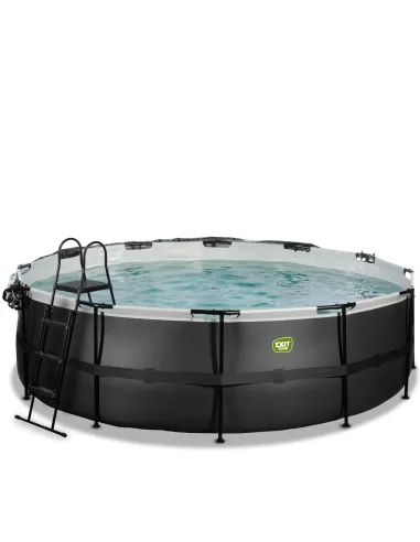 EXIT Black Leather pool ø488x122cm with dome...