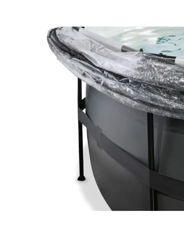 EXIT Black Leather pool ø488x122cm with dome...