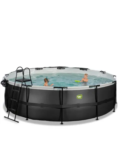 EXIT Black Leather pool ø488x122cm with dome...