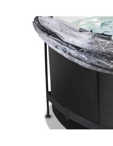EXIT Black Leather pool ø360x122cm with dome...