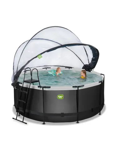 EXIT Black Leather pool ø360x122cm with dome...