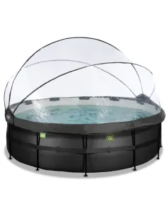 EXIT Piscina "Black Leather" ø450x122cm con filtro a...