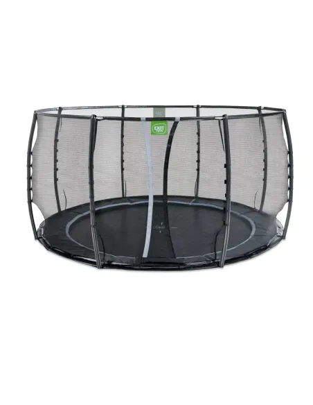EXIT Trampolino a terra "Dynamic" ø427cm con rete di protezione - Nero