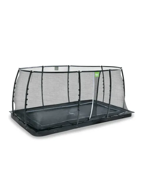 EXIT Trampolino a terra "Dynamic" 244x427 cm con rete di protezione - Nero
