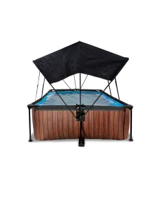 EXIT Wood pool 300x200x65cm with canopy and filter pump -... 2