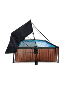 EXIT Wood pool 300x200x65cm with canopy and filter pump -... 2