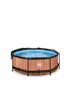 EXIT Wood pool ø244x76cm with canopy and filter pump -... 2