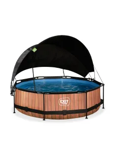 EXIT Piscina "Wood"  ø300x76cm con pompa filtrante,...
