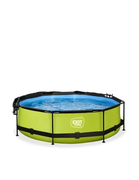 EXIT Piscina "Lime"  ø300x76cm con pompa filtrante, capote di protezione - Verde