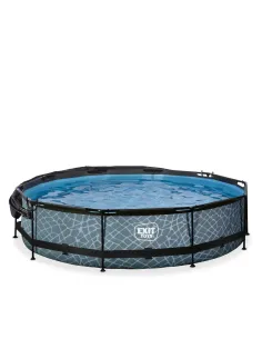 EXIT Stone pool ø360x76cm with canopy and filter pump -... 2