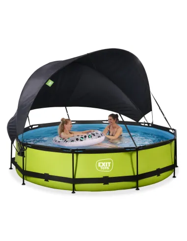 EXIT Lime pool ø360x76cm with canopy and filter...