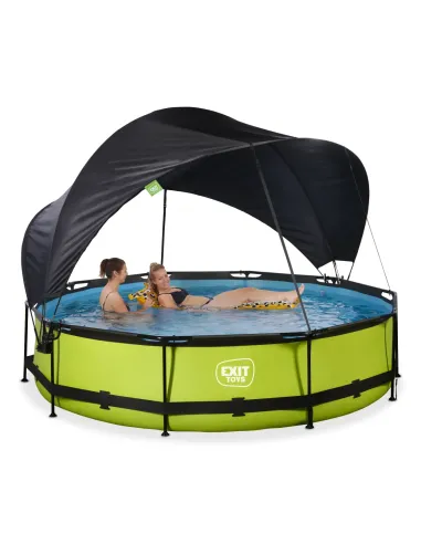 EXIT Lime pool ø360x76cm with canopy and filter...