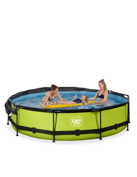 EXIT Lime pool ø360x76cm with canopy and filter pump - green Piscina con bordi Piscina rotonda 6125 L Verde