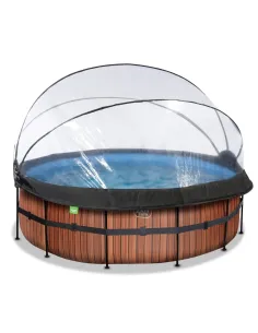 EXIT Piscina "Wood" ø427x122cm con filtro a sabbia,...