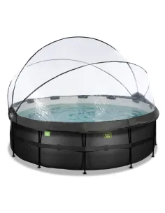 EXIT Piscina "Black Leather" ø427x122cm con filtro a...