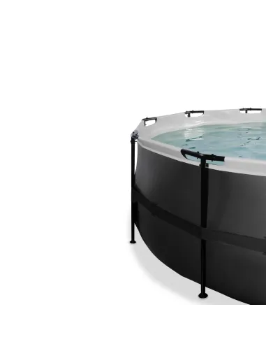 EXIT Black Leather pool ø427x122cm with dome...