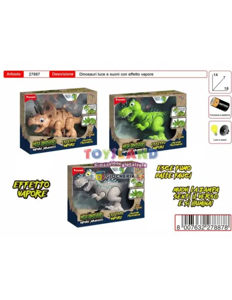 DINOSAURI LUCI+SUONI EFFETTO VAPORE (27887)