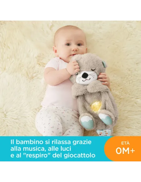 Fisher-Price Lontra Soffice Relax, Giocattolo con Vibrazioni Calmanti e Musica