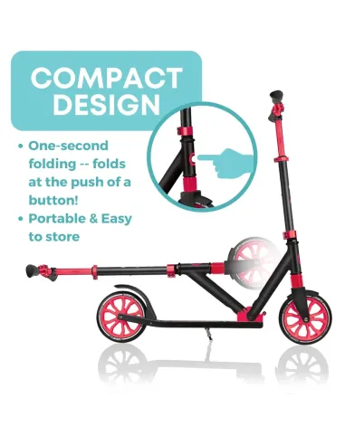 MONOPATTINO 2 RUOTE NL205 NERO-ROSSO (IDD684-102)
