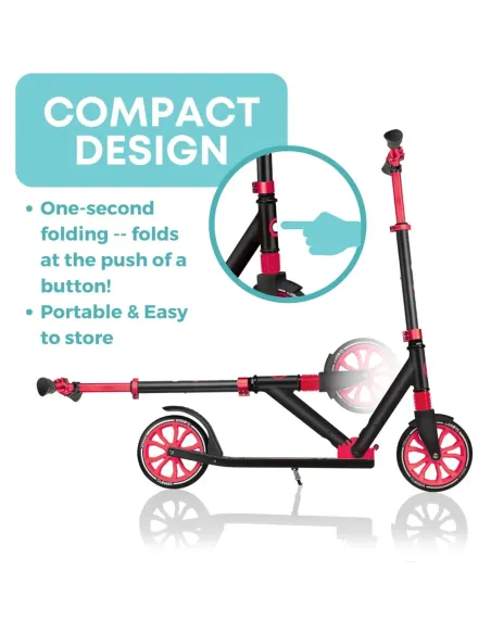 MONOPATTINO 2 RUOTE NL205 NERO-ROSSO (IDD684-102)