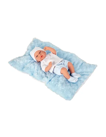 ARIAS BEBE 40 CM CON CUSCINO AZZURRO (POS200060)