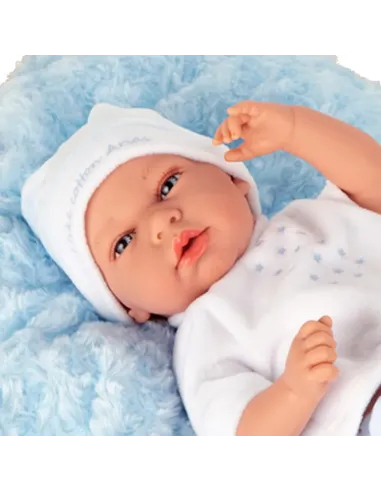 ARIAS BEBE 40 CM CON CUSCINO AZZURRO (POS200060)