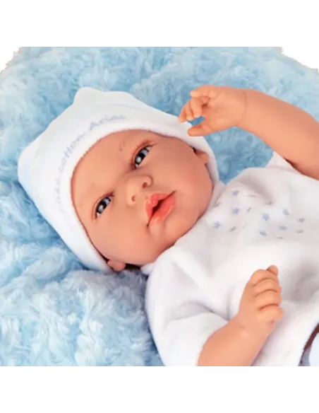 ARIAS BEBE 40 CM CON CUSCINO AZZURRO (POS200060)