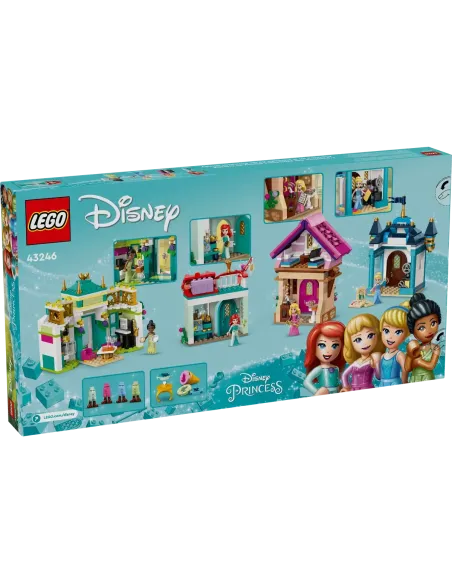 LEGO Disney Princess 43246 l'Avventura al Mercato Principesse Disney, Giochi Bambini 6+, Città da Costruire e 4 Mini Bamboline