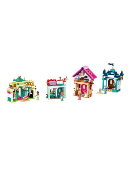 LEGO Disney Princess 43246 l'Avventura al Mercato Principesse Disney, Giochi Bambini 6+, Città da Costruire e 4 Mini Bamboline