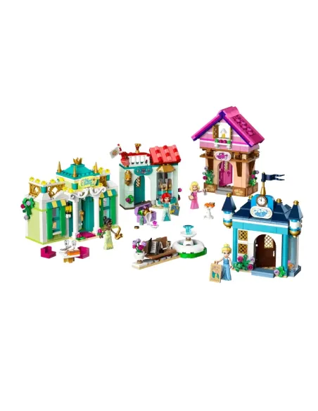 LEGO Disney Princess 43246 l'Avventura al Mercato Principesse Disney, Giochi Bambini 6+, Città da Costruire e 4 Mini Bamboline
