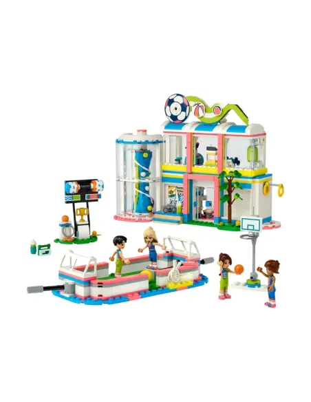 LEGO Friends 41744 Centro Sportivo, Gioco del Calcio, Basket, Tennis, Parete da Arrampicata e 4 Mini Bamboline per Bambini 8+