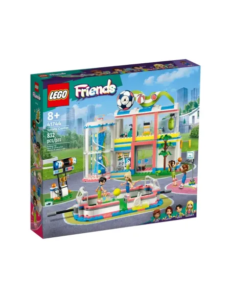 LEGO Friends 41744 Centro Sportivo, Gioco del Calcio, Basket, Tennis, Parete da Arrampicata e 4 Mini Bamboline per Bambini 8+