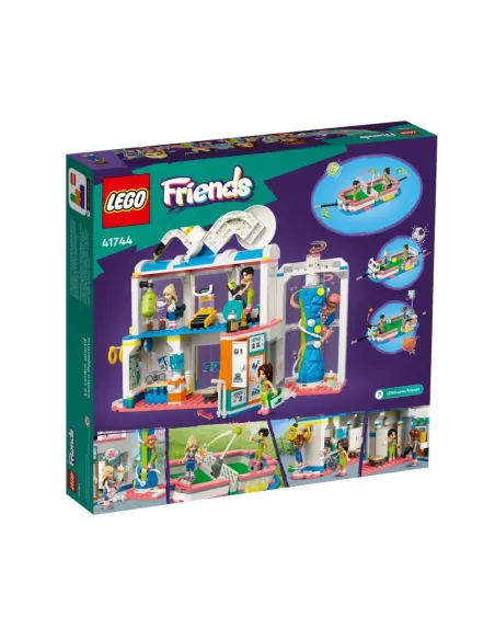 LEGO Friends 41744 Centro Sportivo, Gioco del Calcio, Basket, Tennis, Parete da Arrampicata e 4 Mini Bamboline per Bambini 8+