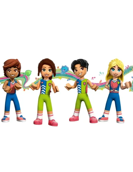LEGO Friends 41744 Centro Sportivo, Gioco del Calcio, Basket, Tennis, Parete da Arrampicata e 4 Mini Bamboline per Bambini 8+