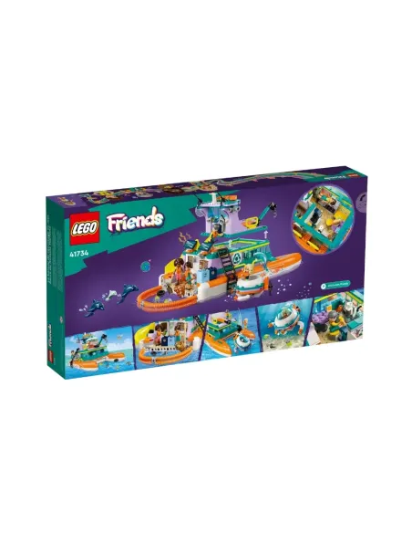 LEGO Friends 41734 Catamarano di Salvataggio, Barca Giocattolo con Animali e Sottomarino, Set Educativo, Regalo per Bambini 7+