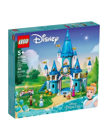 LEGO Disney Princess Principessa Disney 43206 Il Castello di Cenerentola e del Principe Azzurro, Idea Regalo, Giocattolo per Bam