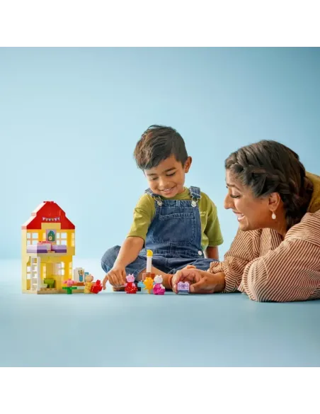 LEGO DUPLO 10433 La Casa del Compleanno di Peppa Pig, Giochi Creativi per Bambini 2+ Anni con 3 Personaggi, Playset Educativo