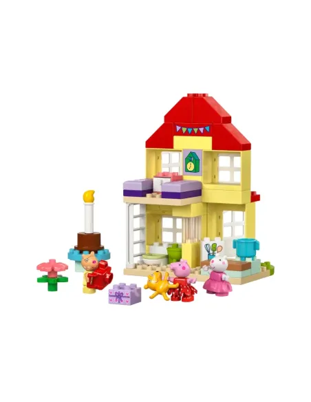 LEGO DUPLO 10433 La Casa del Compleanno di Peppa Pig, Giochi Creativi per Bambini 2+ Anni con 3 Personaggi, Playset Educativo