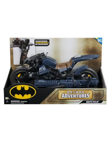 DC Comics , Veicolo Batman Adventures 2 in 1, Batcycle Trasformabile, Macchina Batman Compatibile con Tutte le Action Figure Bat