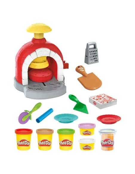 Play-Doh La Pizzeria, playset con 5 vasetti di pasta da modellare