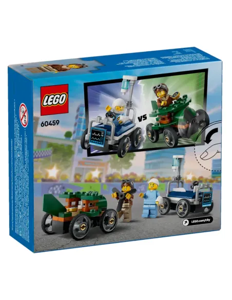 LEGO City 60459 Pack Veicoli da Corsa: Aereo Contro Letto d’Ospedale, Auto Giocattolo con 2 Minifigure, Giochi per Bambini 5+