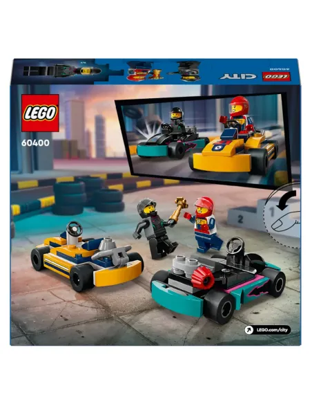 LEGO City 60400 Go-Kart e Piloti, Modellini da Costruire di Mini Go Kart da Corsa, Veicoli Giocattolo per Bambini di 5+ Anni