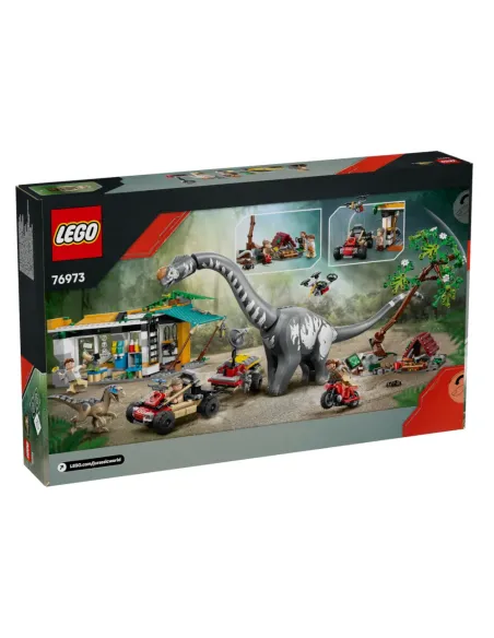 LEGO Jurassic World 76973 Alla Ricerca del Raptor e del Titanosauro, 2 Dinosauri Giocattolo, Fuoristrada, Moto per Bambini 7+