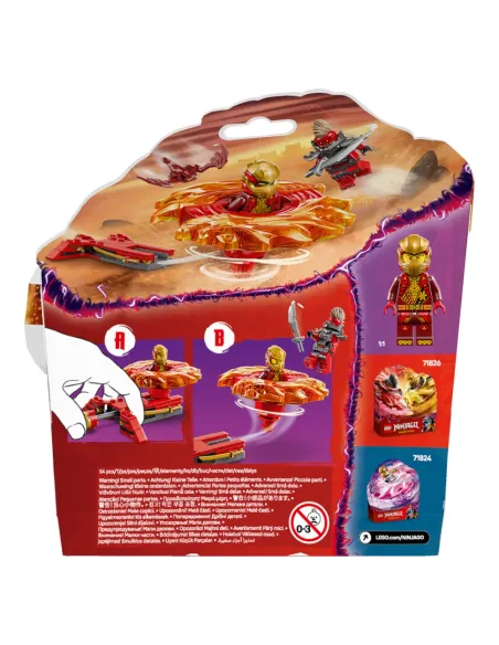 LEGO NINJAGO 71823 Spinner del Drago Spinjitzu di Kai - Trottola Giocattolo con 2 Minifigure e Armi, Giochi per Bambini 6+