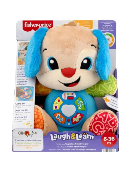 Fisher-Price Laugh & Learn Ridi E Impara Peluche Musicale Cagnolino Smart Stages, Giocattolo Musicale Per L'Apprendimento Per Ne