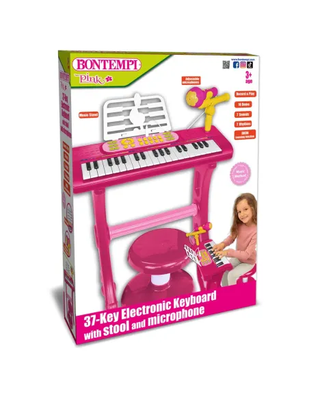TASTIERA 37 TASTI con GAMBE+MICROFONO+SGABELLO GIRL (13 3771)