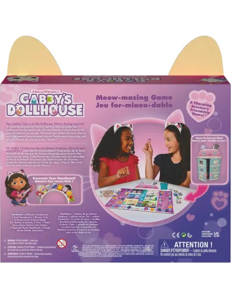 Games Gabby's Dollhouse, for-miao-dabile gioco da tavolo ispirato alla serie DreamWorks Netflix con 4 cerchietti da gattini, boa