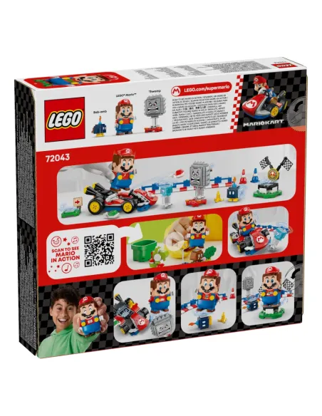 LEGO Super Mario Mario Kart 72043 - Interattivo e Kart Standard, Percorso di Gara con Macchina Giocattolo e 3 Figure, Regalo Bam