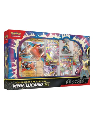 POKEMON COLLEZIONE CON STATUINA MEGA LUCARIO EX...